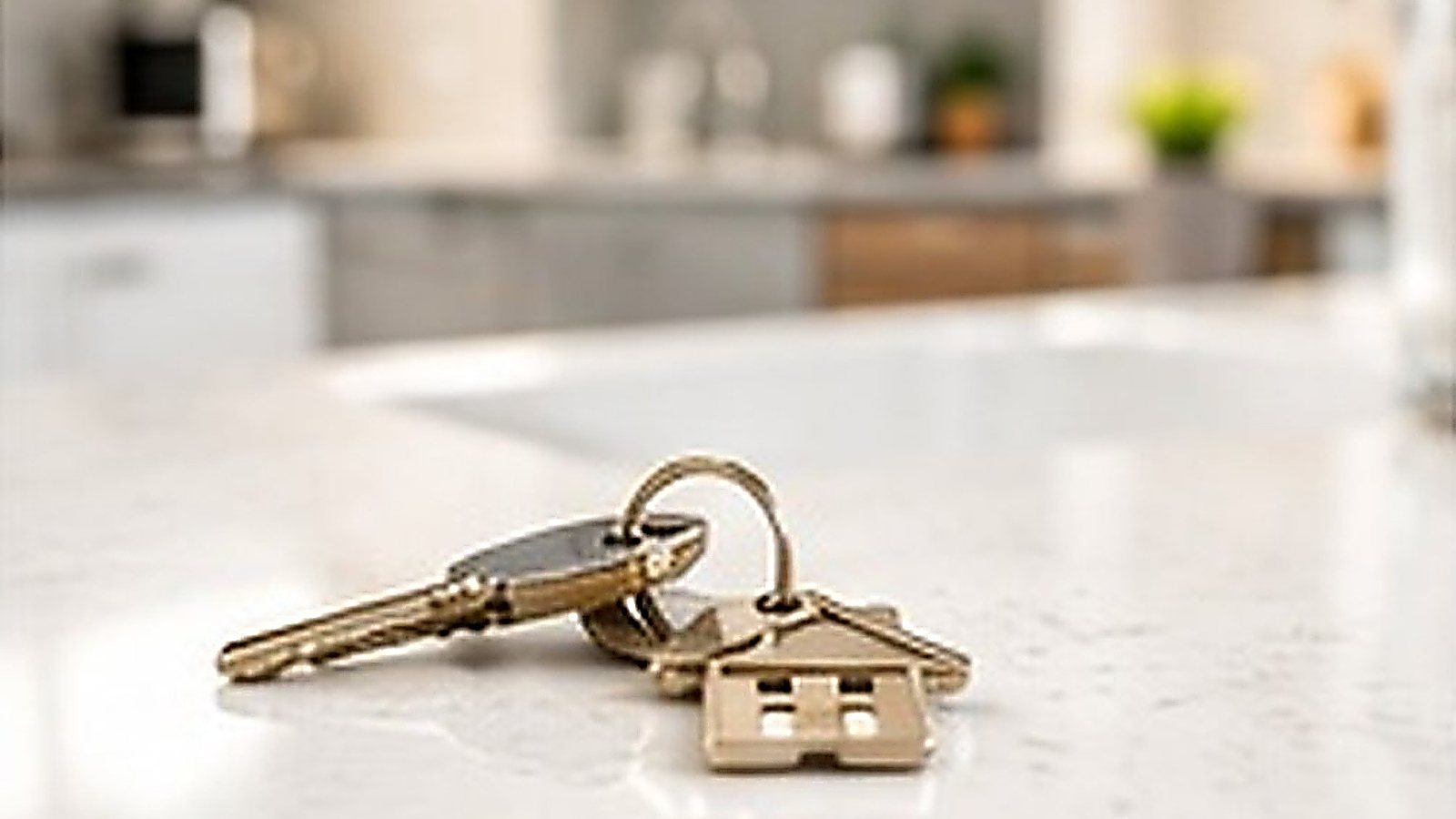 House keys on a kitchen counter